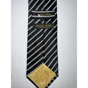 DONALD TRUMP President Signature Collection Silk Necktie‎ STRIPED Black White